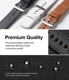 Apple Watch 49·46·45·44·42mm | Leather One Basic - Black, white, and brown leather watch straps with water-repellent texture.