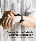Apple Watch 49·46·45·44·42mm | Leather One Basic Bold - Person wearing a black leather watch band on their wrist.