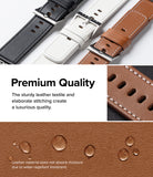 Apple Watch 49·46·45·44·42mm | Leather One Basic Bold - Apple Watch Leather One Basic Bold - Black, white, and brown leather watch bands with water-repellent texture and stitching.