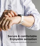 Apple Watch 49·46·45·44·42mm | Leather One Basic - Person wearing a white leather Apple Watch band on their wrist.