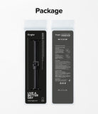 Apple Watch 42·41·40·38 mm | Leather One Padded Slim - Front and back view of retail packaging for a black leather watch band.