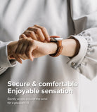 Apple Watch 42·41·40·38 mm | Leather One Padded Slim - A person wearing a slim brown leather watch band on their wrist.