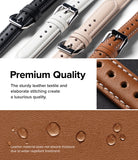 Apple Watch 42·41·40·38 mm | Leather One Padded Slim - Four colored leather watch straps with silver buckles and water-repellent texture.