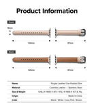 Apple Watch 42·41·40·38 mm | Leather One Padded Slim - Technical diagram showing dimensions and material of pink watch strap.