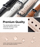 Apple Watch 42·41·40·38 mm | Leather One Padded Slim - Four leather watch straps in black, white, beige, and brown.