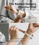 Apple Watch 42·41·40·38 mm | Leather One Padded Slim - A person wearing a white padded leather Apple Watch strap.