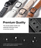 Apple Watch 42·41·40·38 mm | Leather One Slim Band - Apple Watch Leather One Slim Band - Four slim leather watch bands in black, white, beige, and brown with silver buckles.
