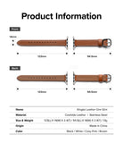 Apple Watch 42·41·40·38 mm | Leather One Slim Band - Apple Watch Leather One Slim Band - Technical diagram showing front and back views of a brown leather watch strap.