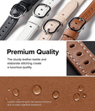 Apple Watch 42·41·40·38 mm | Leather One Slim Band - Apple Watch Leather One Slim Band - Four leather watch straps in black, white, beige, and brown with water-repellent texture.