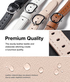 Apple Watch 42·41·40·38 mm | Leather One Slim Band - Four colored leather watch bands with silver buckles and water-repellent texture.