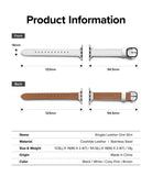 Apple Watch 42·41·40·38 mm | Leather One Slim Band - Apple Watch Leather One Slim Band - Technical diagram showing dimensions and front/back views of a white leather watch strap.