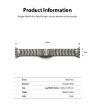 Apple Watch 42·41·40·38 mm | Metal One Band - Technical diagram showing dimensions and specifications of the metal watch band. 