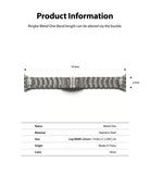 Apple Watch 49·46·45·44·42 mm | Metal One Band - Silver stainless steel watch band with dimensions and product specs.