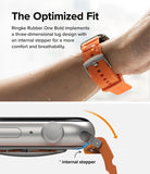 Apple Watch 49·46·45·44·42mm | Rubber One Bold Band - Orange rubber watch band on wrist and diagram of lug stopper.