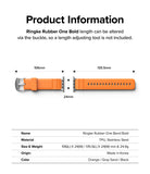 Apple Watch 49·46·45·44·42mm | Rubber One Bold Band - Technical diagram of an orange watch band with dimensions.