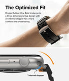 Apple Watch 49·46·45·44·42mm | Rubber One Bold Band - Close-up of a black rubber watch band showing the lug design.
