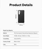 [Combo] Galaxy S26 Plus | Folio Stand Wallet Magnetic + Onyx Magnetic - Galaxy S26 Plus - Technical specifications and dimensions diagram for the black Ringke Onyx Magnetic phone case.