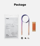 Band Buckle Circle Type Strap - Ringke eco-package with a gradient strap, adhesive patch, and three small metal charms.