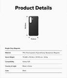 [Combo] Galaxy S26 | Folio Stand Wallet Magnetic + Onyx Magnetic - Technical specifications and dimensions for black phone case.