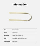 Band Strap - A butter yellow polyester strap with the Ringke logo, displayed above a product information table.