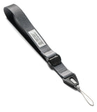 Cam Buckle Hand Strap - Gray lanyard with a keychain attachment on a white background