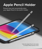 Fusion + Outstanding | iPad - An Apple Pencil resting in the integrated side holder of a protective iPad case.
