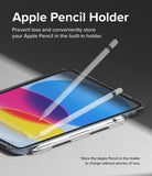 Fusion + Outstanding | iPad - iPad in a clear case with an Apple Pencil stored in the integrated side holder.