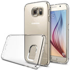 Galaxy S6 Case | Slim - Clear protective phone case shown next to a gold Samsung Galaxy S6 smartphone.
