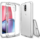 Moto G4 / G4 Plus Case | Fusion - Clear protective phone case shown from front, back, and side angles on a white background.