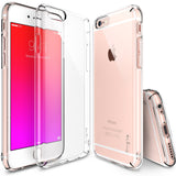 iPhone 6s Plus Case | Slim - Clear protective case shown from front, back, and bottom angles on a rose gold iPhone 6s Plus.