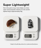 Day-Me Bag - A chocolate snack weighing 23g next to a folded 19g Day-Me bag on two digital kitchen scales.