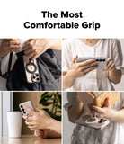 Dual Magnetic Silicone Ring - Collage of people using a phone with a grip accessory, emphasizing comfort.