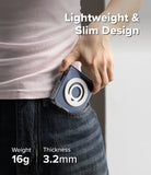 Dual Magnetic Silicone Ring - Person holding a small device, with text highlighting its lightweight and slim design.