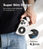 Dual Magnetic Smart Ring - A slim 4.2mm magnetic ring attached to a phone case, shown being placed into a jeans pocket.