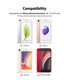 iPhone 7 / 8 / SE 2020 Screen Protector | Dual Easy Film - Compatibility chart showing four iPhone models with 4.7-inch screens.
