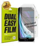 iPhone 7 / 8 / SE 2020 Screen Protector | Dual Easy Film - Two-pack screen protector kit with lime green packaging.