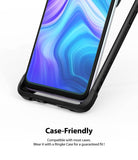 Redmi Note 9 Screen Protector | Dual Easy Film - Redmi Note 9 inside a black protective case showing a case-friendly fit.