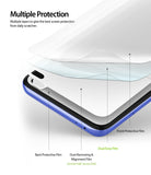 Redmi K30 Screen Protector | Dual Easy Film - Exploded view showing multiple protective film layers on a smartphone.