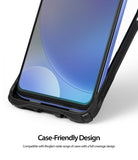 Redmi K30 Screen Protector | Dual Easy Film - Close-up of a phone screen protector fitting perfectly inside a black case.