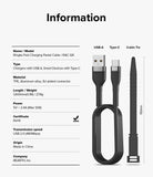 Ringke Fast Charging Pastel Cable - A Type-C Type - Technical specifications and diagram of a black USB-A to Type-C cable.