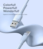 Ringke Fast Charging Pastel Cable - A Type-C Type - Light blue USB-A to USB-C cable with metallic accents on a wavy background.