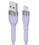 Ringke Fast Charging Pastel Cable - A Type-C Type - Pastel purple USB-A to USB-C charging cable with metallic accents.