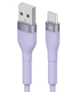 Ringke Fast Charging Pastel Cable - A Type-C Type - Pastel purple USB-A to USB-C charging cable with metallic accents.