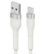 Ringke Fast Charging Pastel Cable - A Type-C Type - White USB-A to USB-C charging cable with silver metallic connectors.
