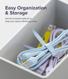 Ringke Fast Charging Pastel Cable - A Type-Lightning - Ringke Fast Charging Pastel Cable - Pastel blue, yellow, and purple charging cables neatly coiled with ties in a box.