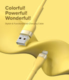 Ringke Fast Charging Pastel Cable - A Type-Lightning - Pastel yellow USB-A to Lightning cable on a matching background.