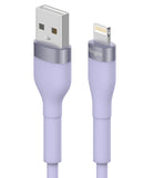 Ringke Fast Charging Pastel Cable - A Type-Lightning - Pastel purple USB-A to Lightning cable with metallic connectors.