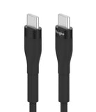 Ringke Fast Charging Pastel Cable - C Type-C Type - Ringke Fast Charging Pastel Cable - Two black USB-C connectors with silver tips and Ringke branding on a white background.