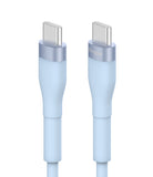 Ringke Fast Charging Pastel Cable - C Type-C Type - Ringke Fast Charging Pastel Cable - Two light blue USB-C connectors with metallic collars against a white background.