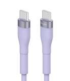 Ringke Fast Charging Pastel Cable - C Type-C Type - Ringke Fast Charging Pastel Cable - Two pastel purple USB-C cable ends with metallic silver connectors and Ringke branding.